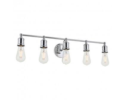 Elegant Serif 5 Lights Wall Sconce - Chrome, L 28.8" (LD4028W29C)