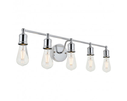 Elegant Serif 5 Lights Wall Sconce - Chrome, L 28.8" (LD4028W29C)