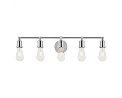 Elegant Serif 5 Lights Wall Sconce - Chrome, L 28.8" (LD4028W29C)