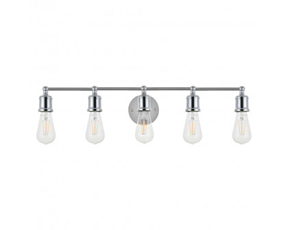 Elegant Serif 5 Lights Wall Sconce - Chrome, L 28.8" (LD4028W29C)