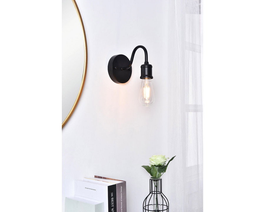 Elegant Serif 5 Lights Wall Sconce - Black, L 4.7" (LD4028W5BK)