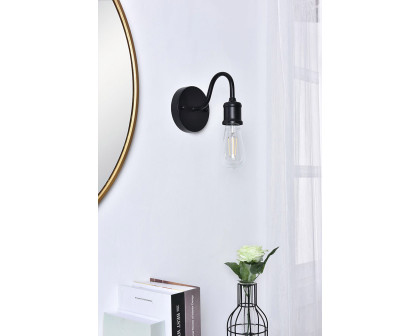 Elegant Serif 5 Lights Wall Sconce - Black, L 4.7" (LD4028W5BK)