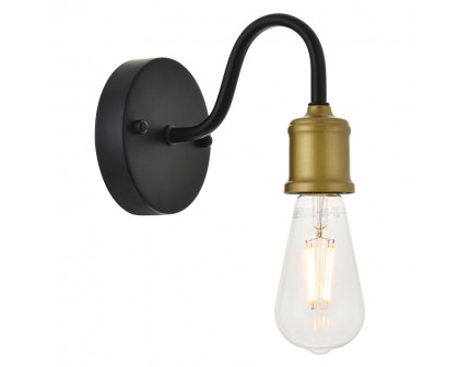 Elegant Serif 5 Lights Wall Sconce - Brass/Black, L 4.7" (LD4028W5BRB)