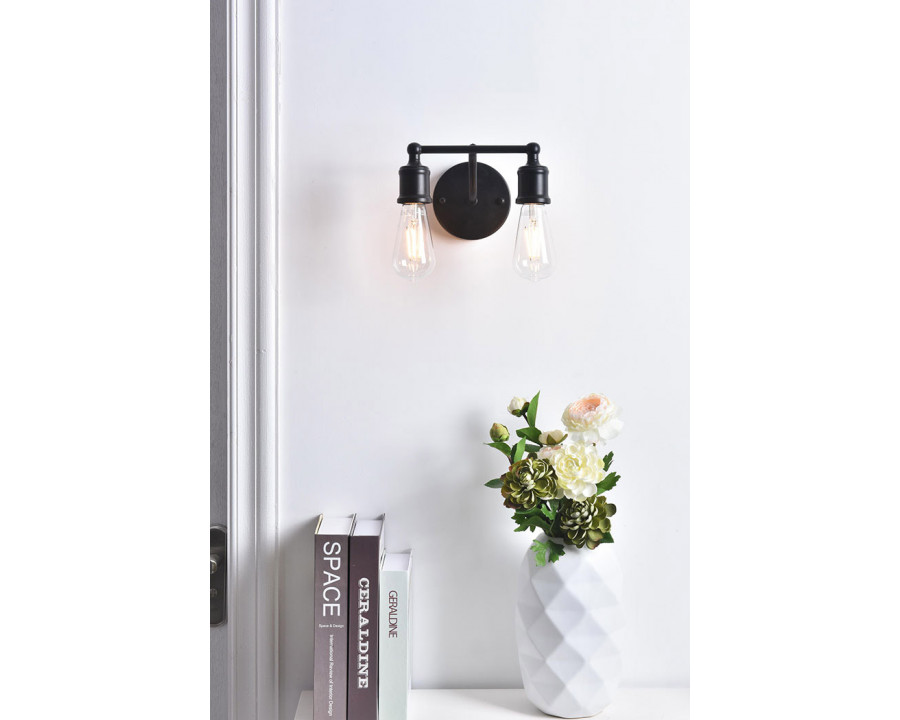 Elegant Serif 5 Lights Wall Sconce - Black, L 8.7" (LD4028W9BK)