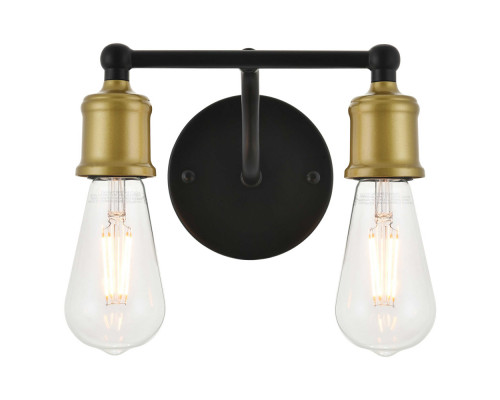 Elegant Serif 5 Lights Wall Sconce - Brass/Black, L 8.7" (LD4028W9BRB)