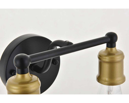 Elegant Serif 5 Lights Wall Sconce - Brass/Black, L 8.7" (LD4028W9BRB)