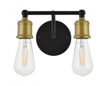 Elegant Serif 5 Lights Wall Sconce - Brass/Black, L 8.7" (LD4028W9BRB)