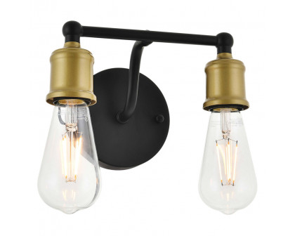 Elegant Serif 5 Lights Wall Sconce - Brass/Black, L 8.7" (LD4028W9BRB)