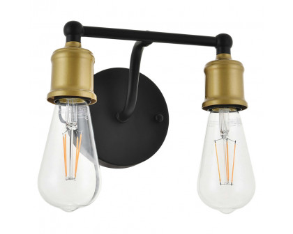 Elegant Serif 5 Lights Wall Sconce - Brass/Black, L 8.7" (LD4028W9BRB)