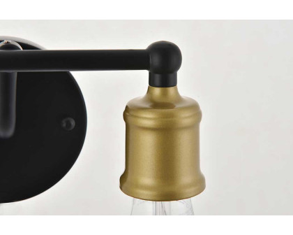 Elegant Serif 5 Lights Wall Sconce - Brass/Black, L 8.7" (LD4028W9BRB)