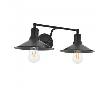 Elegant Etude 2 Lights Wall Sconce - Black, L 20.9" (LD4033W21BK)