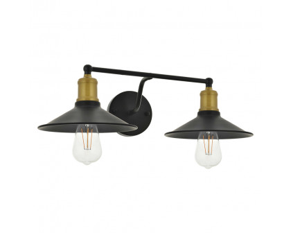 Elegant Etude 2 Lights Wall Sconce - Brass/Black, L 20.9" (LD4033W21BRB)