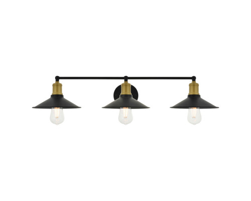 Elegant Etude 2 Lights Wall Sconce - Brass/Black, L 33.1" (LD4033W33BRB)