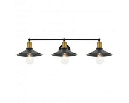 Elegant Etude 2 Lights Wall Sconce - Brass/Black, L 33.1" (LD4033W33BRB)