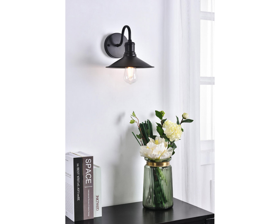 Elegant Etude 2 Lights Wall Sconce - Black, L 8.7" (LD4033W9BK)