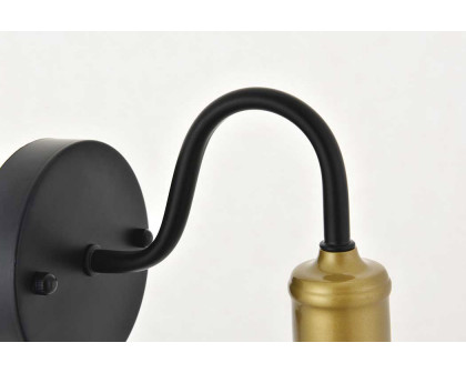 Elegant Etude 2 Lights Wall Sconce - Brass/Black, L 8.7" (LD4033W9BRB)