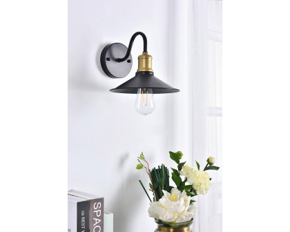 Elegant Etude 2 Lights Wall Sconce - Brass/Black, L 8.7" (LD4033W9BRB)