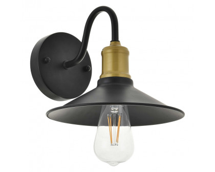 Elegant Etude 2 Lights Wall Sconce - Brass/Black, L 8.7" (LD4033W9BRB)