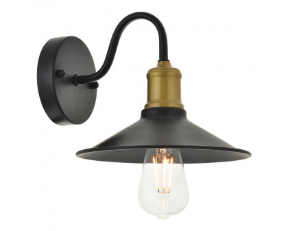 Elegant Etude 2 Lights Wall Sconce - Brass/Black, L 8.7" (LD4033W9BRB)