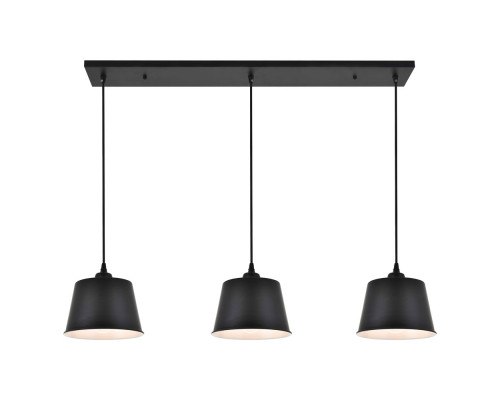 Elegant Nota 3 Light Pendant - Black (LD4057D40BK)