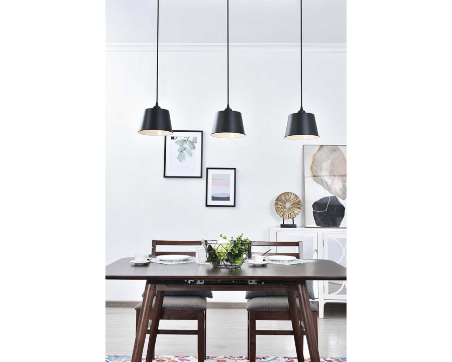 Elegant Nota 3 Light Pendant - Black (LD4057D40BK)