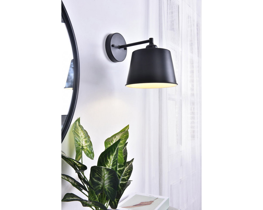 Elegant Nota 1 Light Wall Sconce - Black (LD4058W8BK)