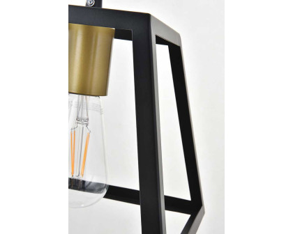 Elegant Resolute 5 Light Pendant - Brass/Black, L 10" (LD4061D10BRB)