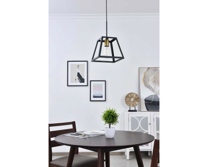 Elegant Resolute 5 Light Pendant - Brass/Black, L 10" (LD4061D10BRB)