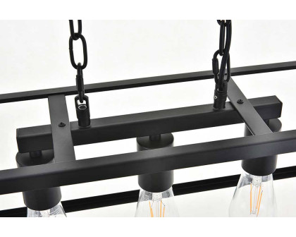 Elegant Resolute 5 Light Pendant - Black, L 25" (LD4061D25BK)