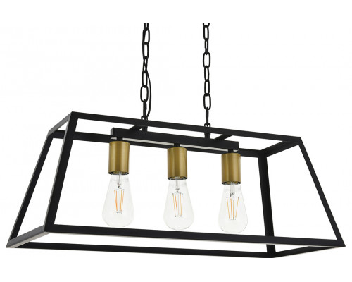 Elegant Resolute 5 Light Pendant - Brass/Black, L 25" (LD4061D25BRB)