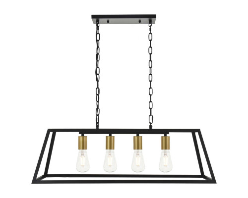 Elegant Resolute 5 Light Pendant - Brass/Black, L 32" (LD4061D32BRB)