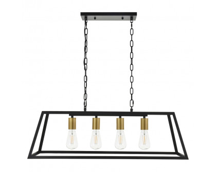 Elegant Resolute 5 Light Pendant - Brass/Black, L 32" (LD4061D32BRB)