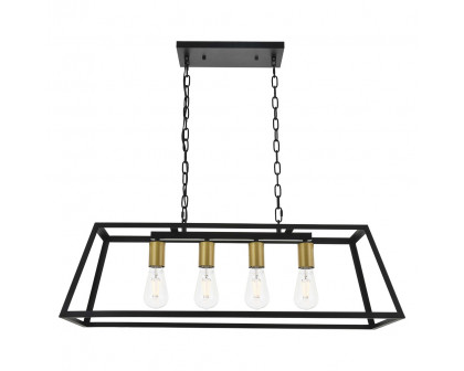 Elegant Resolute 5 Light Pendant - Brass/Black, L 32" (LD4061D32BRB)