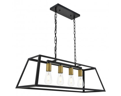 Elegant Resolute 5 Light Pendant - Brass/Black, L 32" (LD4061D32BRB)