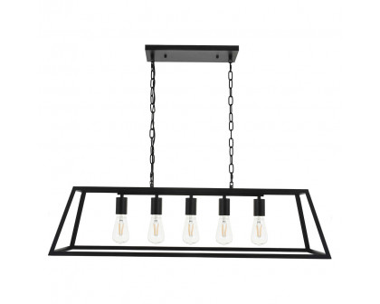 Elegant Resolute 5 Light Pendant - Black, L 38" (LD4061D38BK)