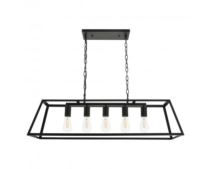 Elegant Resolute 5 Light Pendant - Black, L 38" (LD4061D38BK)