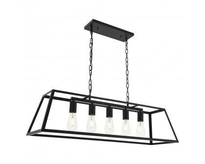 Elegant Resolute 5 Light Pendant - Black, L 38" (LD4061D38BK)