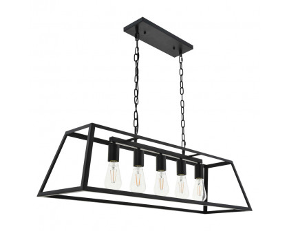 Elegant Resolute 5 Light Pendant - Black, L 38" (LD4061D38BK)