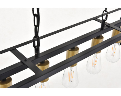 Elegant Resolute 5 Light Pendant - Brass/Black, L 38" (LD4061D38BRB)