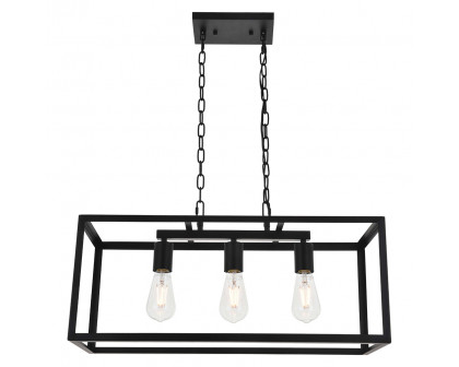 Elegant Resolute 3 Light Pendant - Black, L 25" (LD4063D25BK)