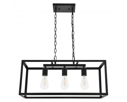 Elegant Resolute 3 Light Pendant - Black, L 25" (LD4063D25BK)