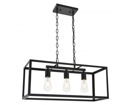 Elegant Resolute 3 Light Pendant - Black, L 25" (LD4063D25BK)