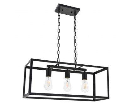 Elegant Resolute 3 Light Pendant - Black, L 25" (LD4063D25BK)