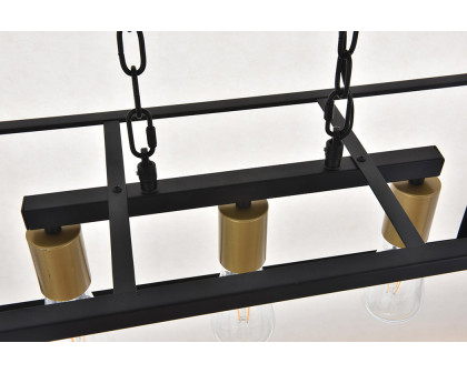 Elegant Resolute 3 Light Pendant - Brass/Black, L 25" (LD4063D25BRB)