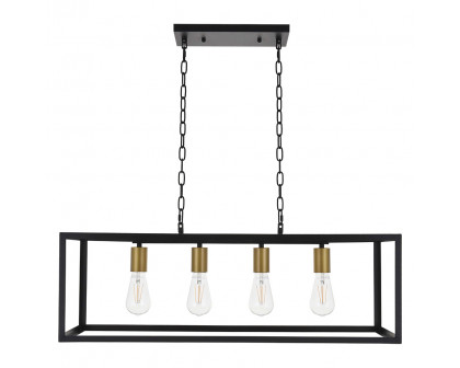 Elegant Resolute 3 Light Pendant - Brass/Black, L 32" (LD4063D32BRB)