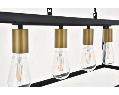 Elegant Resolute 3 Light Pendant - Brass/Black, L 32" (LD4063D32BRB)