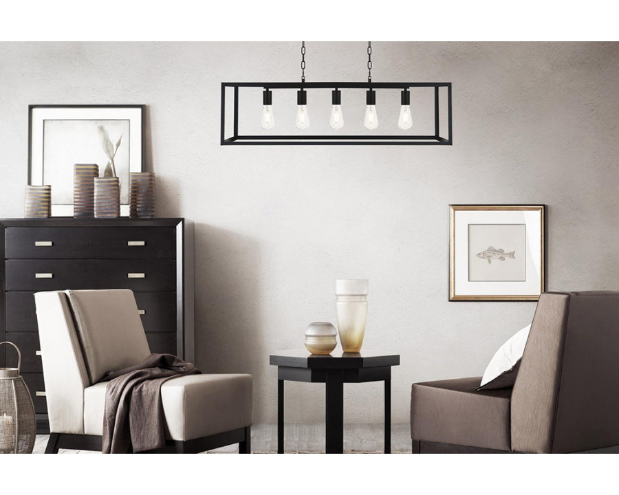 Elegant Resolute 3 Light Pendant - Black, L 38" (LD4063D38BK)