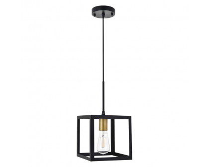 Elegant Resolute 3 Light Pendant - Brass/Black, L 8" (LD4063D8BRB)