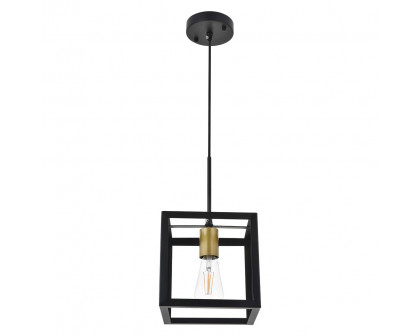 Elegant Resolute 3 Light Pendant - Brass/Black, L 8" (LD4063D8BRB)