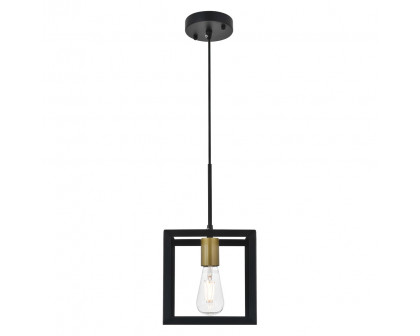 Elegant Resolute 3 Light Pendant - Brass/Black, L 8" (LD4063D8BRB)